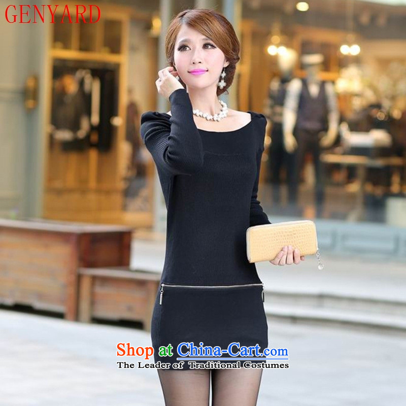 The new large spring and autumn GENYARD2015 new lady Knitted Shirt long-sleeved sweater, forming the dress code ,GENYARD,,, black are shopping on the Internet