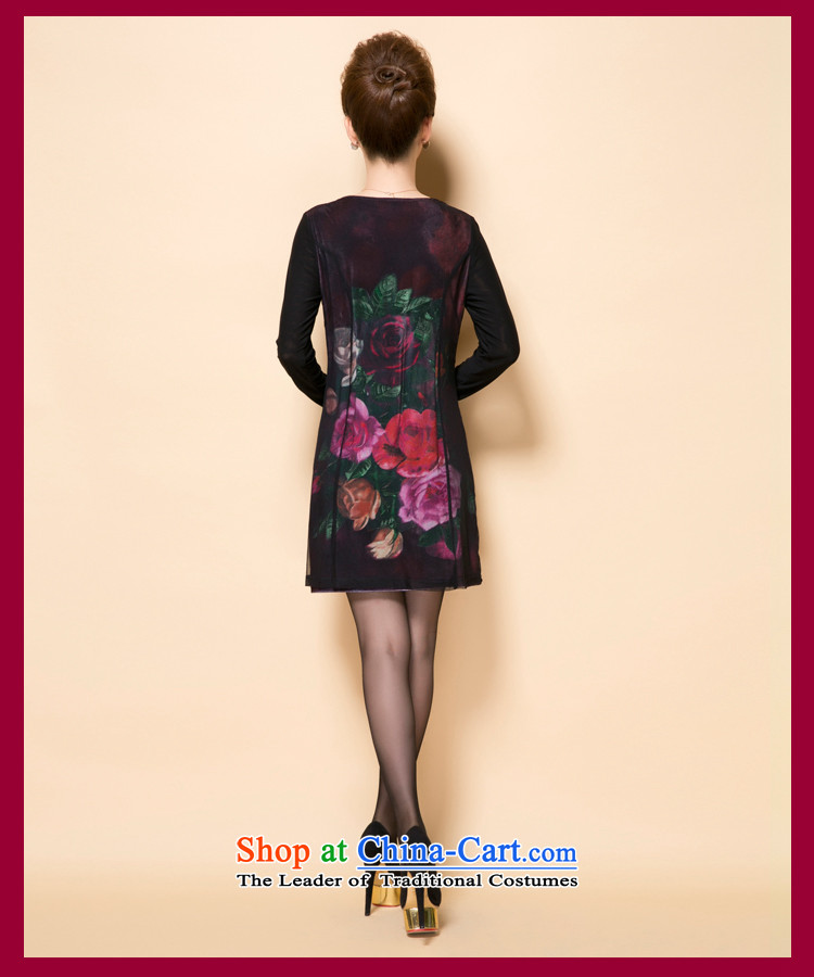 The fall of new, GENYARD2015 in older women's stylish and elegant decorated in three-dimensional embroidery mother dresses large black XL Photo, prices, brand platters! The elections are supplied in the national character of distribution, so action, buy now enjoy more preferential! As soon as possible.