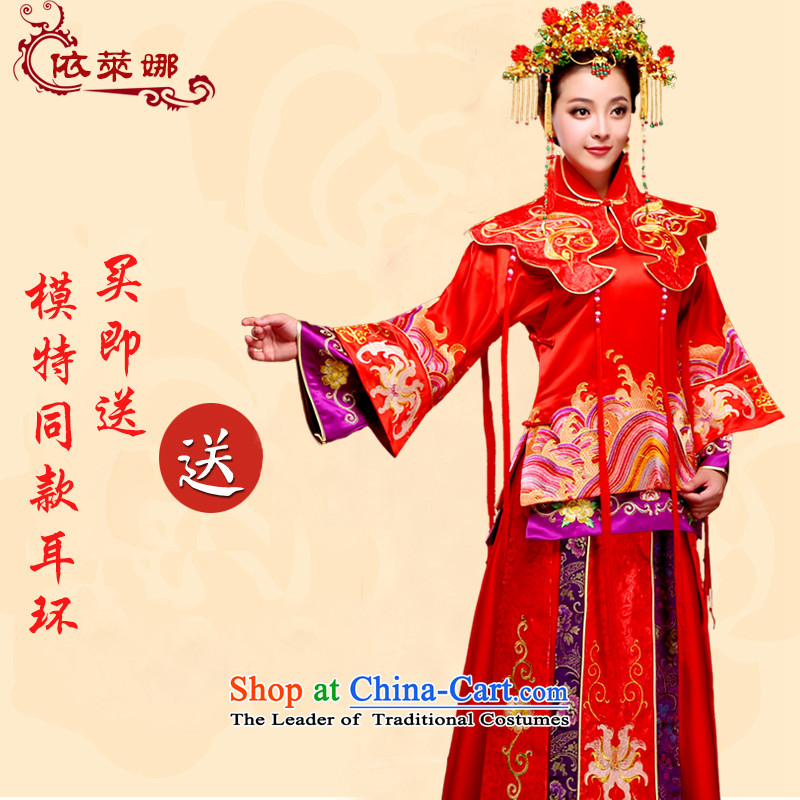Autumn and winter stylish bride Chinese marriage Sau San dress red bows services retro qipao New Sau Wo 2015 Red XXL, Lena (YILAINA under) , , , shopping on the Internet