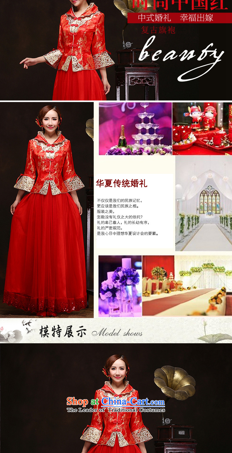 The new 2015 autumn and winter chinese red color bride wedding dress Sau Wo service long qipao bows large service long-sleeved XL Photo, prices, brand platters! The elections are supplied in the national character of distribution, so action, buy now enjoy more preferential! As soon as possible.