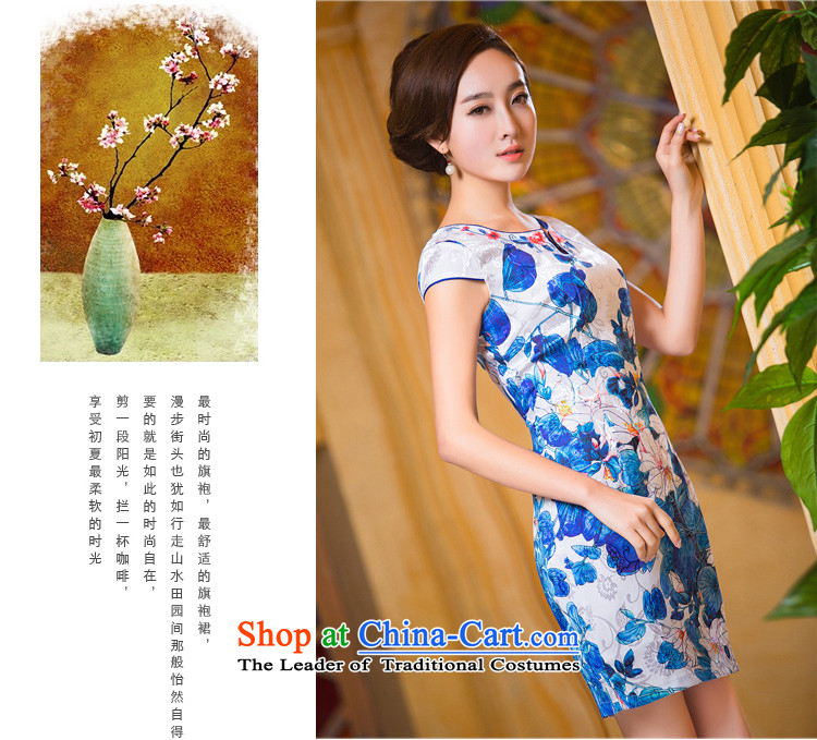 Time the  new 2015 Syria milk Silk Cheongsam, round-neck collar middle-aged female skirt suits and in Sau San package long blue XXL picture, prices, brand platters! The elections are supplied in the national character of distribution, so action, buy now enjoy more preferential! As soon as possible.