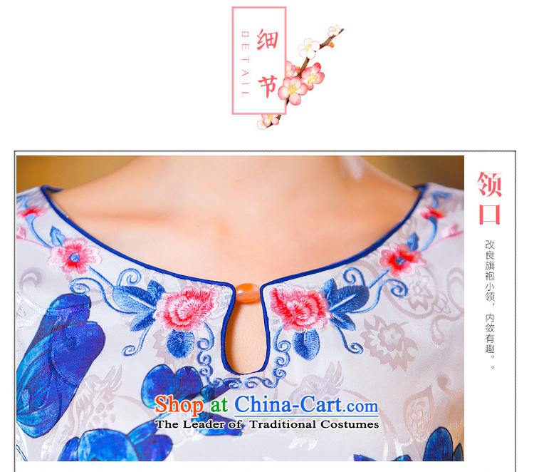 Time the  new 2015 Syria milk Silk Cheongsam, round-neck collar middle-aged female skirt suits and in Sau San package long blue XXL picture, prices, brand platters! The elections are supplied in the national character of distribution, so action, buy now enjoy more preferential! As soon as possible.
