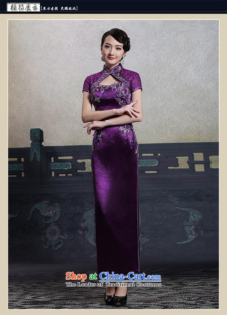 Doris Qi autumn) Improved purple long qipao fashion show, replace 1025 purple M mother picture, prices, brand platters! The elections are supplied in the national character of distribution, so action, buy now enjoy more preferential! As soon as possible.