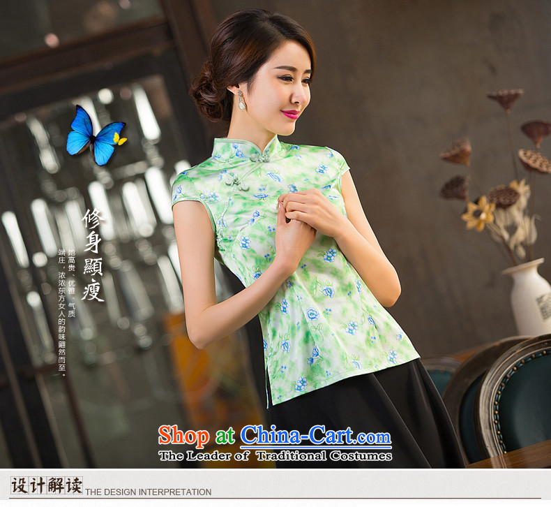 Time the new 2015 Syrian women's short-sleeve female grass green shirt qipao Tang Dynasty Chinese tea art nouveau improved services Sau San green XXL picture, prices, brand platters! The elections are supplied in the national character of distribution, so action, buy now enjoy more preferential! As soon as possible.