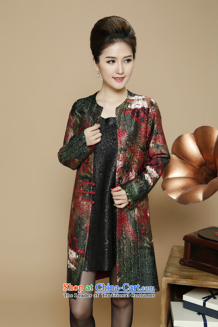 2015 Autumn and Winter, stylish leisure. Ms. older silk linen Tang dynasty windbreaker temperament round-neck collar installed MOM Sau San retro stamp in long jacket coat retro L picture, prices, brand platters! The elections are supplied in the national character of distribution, so action, buy now enjoy more preferential! As soon as possible.