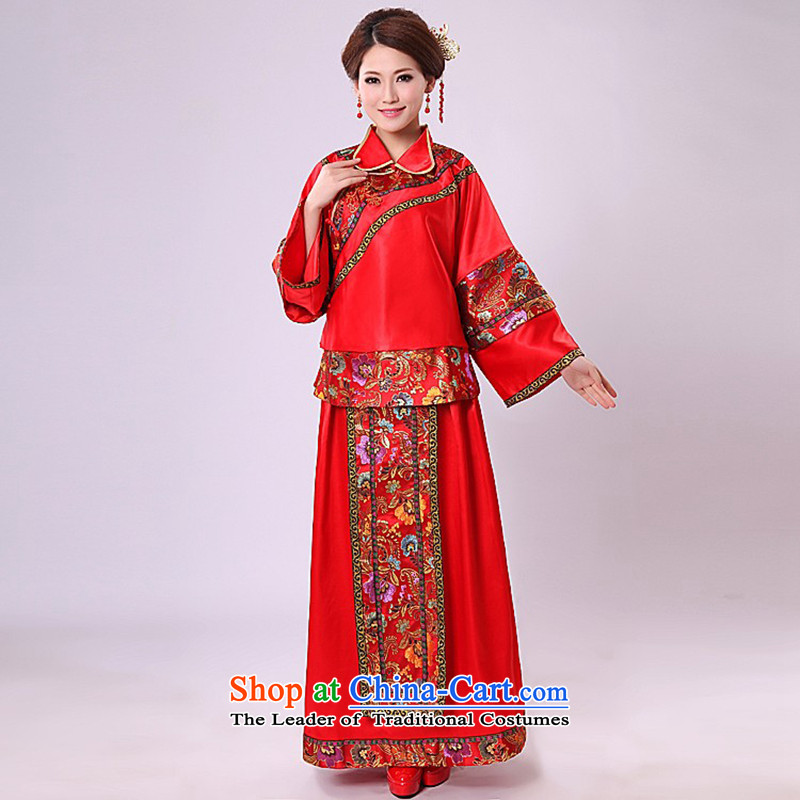 Sau Wo Service bridal dresses retro Chinese style wedding costume qipao bows services services use skirt-soo-Hi wo service wedding dress according to the Swedish Red M ( , , , ) YILAINA shopping on the Internet