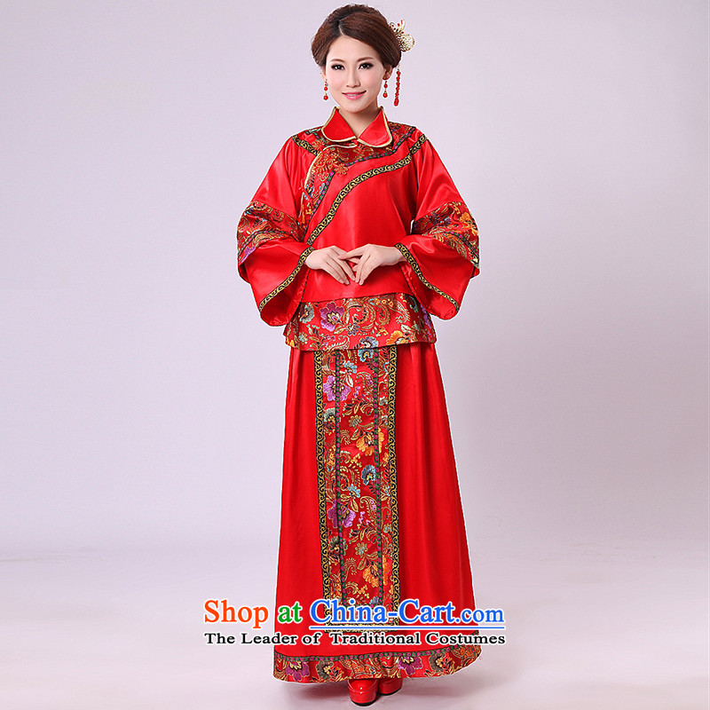Sau Wo Service bridal dresses retro Chinese style wedding costume qipao bows services services use skirt-soo-Hi wo service wedding dress according to the Swedish Red M ( , , , ) YILAINA shopping on the Internet