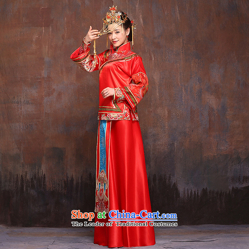 Upscale Chinese style wedding costume-soo-soo wo service wo service Tang Dynasty to the dragon use bride wedding dress pregnant women can be wearing a red XL, in accordance with the Lena (YILAINA) , , , shopping on the Internet