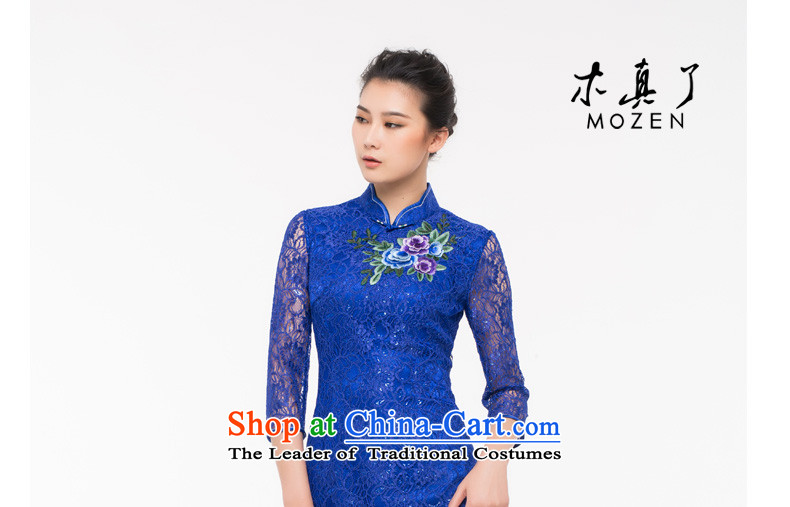Wood, an improved really qipao skirt female 2015 Sau San autumn and winter new lace retro dress with 43189 mother 10 deep blue Xxl(a) picture, prices, brand platters! The elections are supplied in the national character of distribution, so action, buy now enjoy more preferential! As soon as possible.
