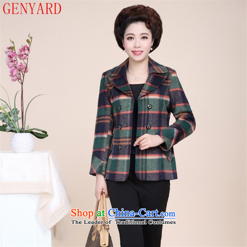 The elderly in the autumn and winter GENYARD2015 mother install double for small business suit large segments of the fleece jacket is short yellow red XL,GENYARD,,, shopping on the Internet
