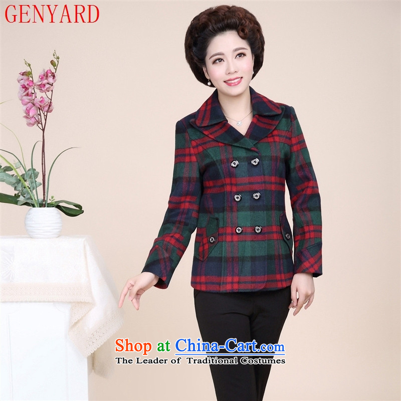 The elderly in the autumn and winter GENYARD2015 mother install double for small business suit large segments of the fleece jacket is short yellow red XL,GENYARD,,, shopping on the Internet