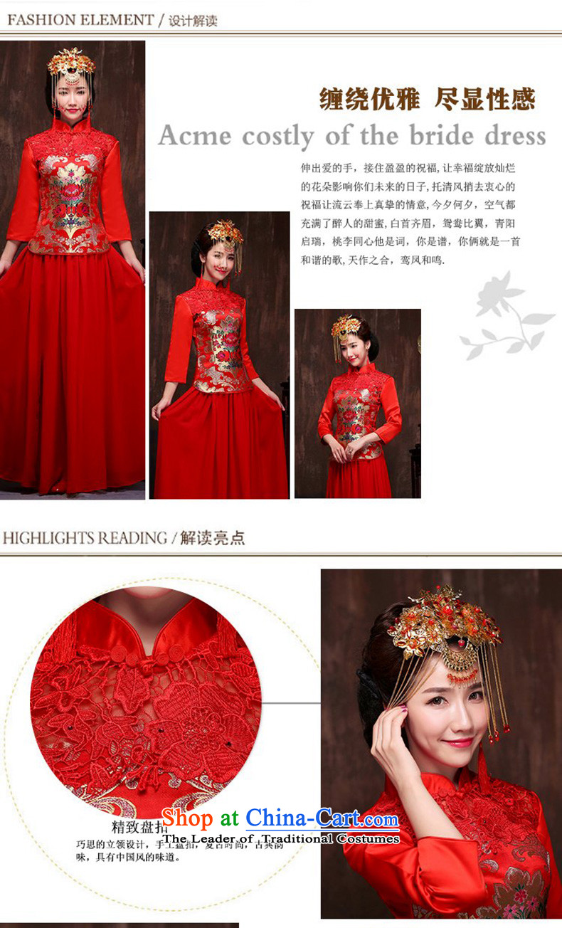 Sau Wo Service 2015 new long wedding dress red Chinese dragon and the use of modern bride services cheongsam dress suit Female bows + Head Ornaments XL Photo, prices, brand platters! The elections are supplied in the national character of distribution, so action, buy now enjoy more preferential! As soon as possible.