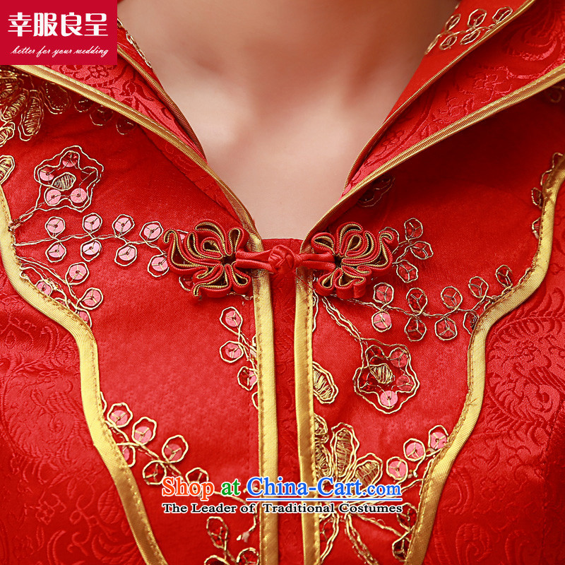 The privilege of serving-leung bows services of autumn and winter 2015 new bride red Chinese wedding dress wedding dress long-sleeved qipao winter) + model with 26 Head Ornaments , a service-leung , , , shopping on the Internet