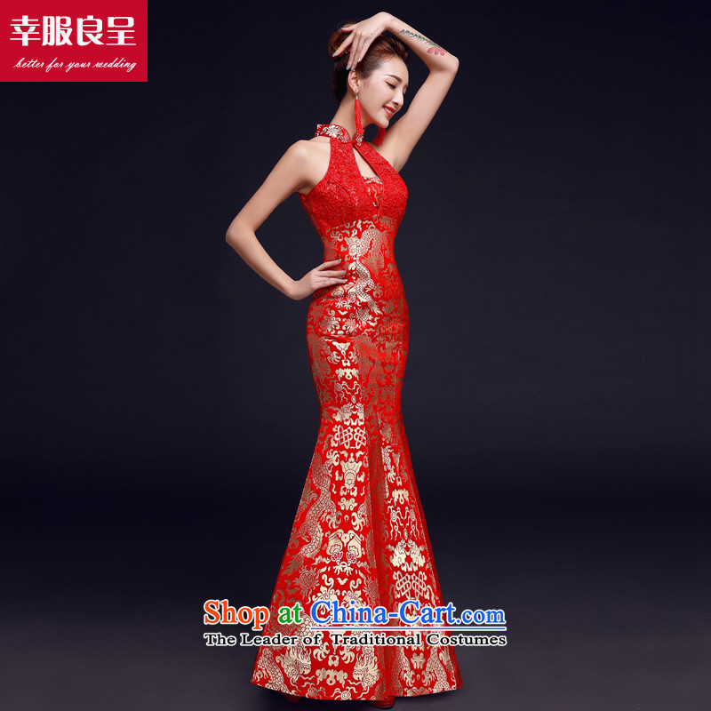 The privilege of serving-leung bows services 2015 new cheongsam red Chinese bride wedding dress wedding gown hanging also red petticoat crowsfoot XL, a service-leung , , , shopping on the Internet