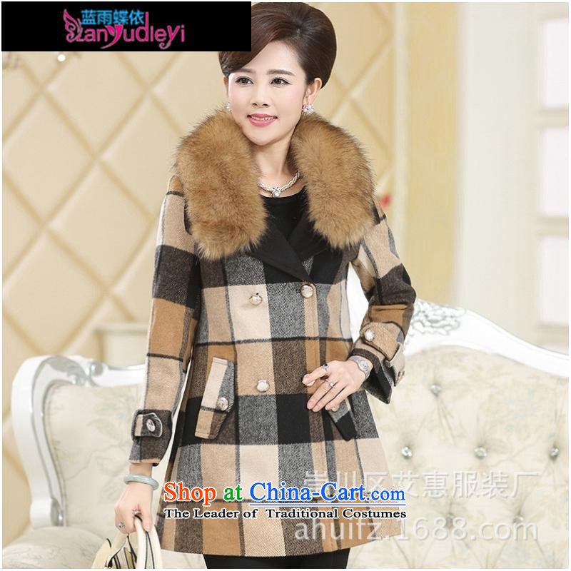 September Girl Store * trappings of older women Fall/Winter Collections new tartan coats gross for large Lift-off MOM pack Yellow Tartan XL, blue rain butterfly according to , , , shopping on the Internet