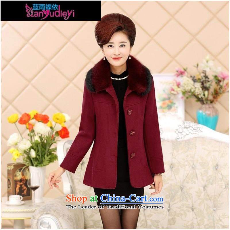 September Girl Store _ trappings of older women Fall_Winter Collections New spell colors collar short of the amount? Boxed female_ mother coat wool tops orange XXXL?
