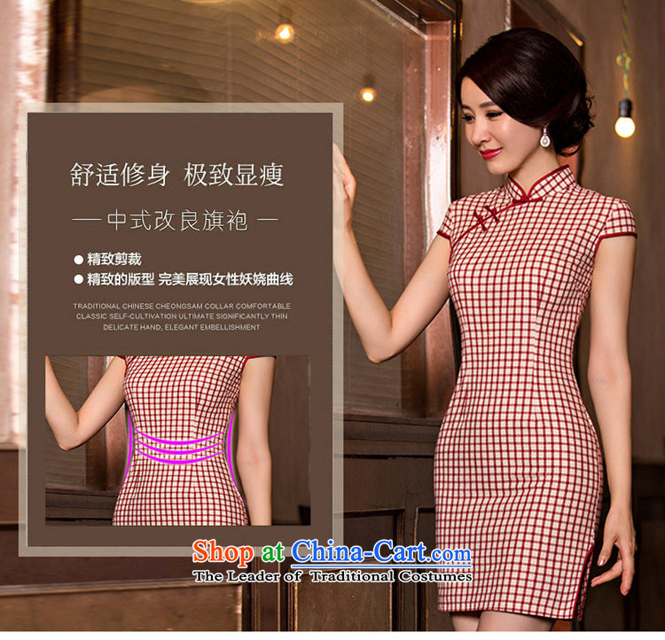 Time Syrian cheongsam dress 2015 new stylish art nouveau improved Ms. latticed cheongsam dress short of female qipao red S picture, prices, brand platters! The elections are supplied in the national character of distribution, so action, buy now enjoy more preferential! As soon as possible.