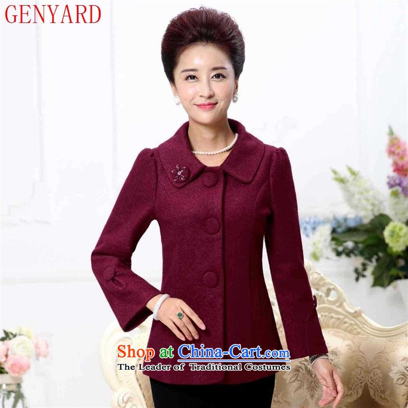 In the number of older women's GENYARD2015 autumn replacing stylish large load mother Sau San short of the amount? the elderly in the jacket coat mauve XL_ recommendations 100-110 catties_