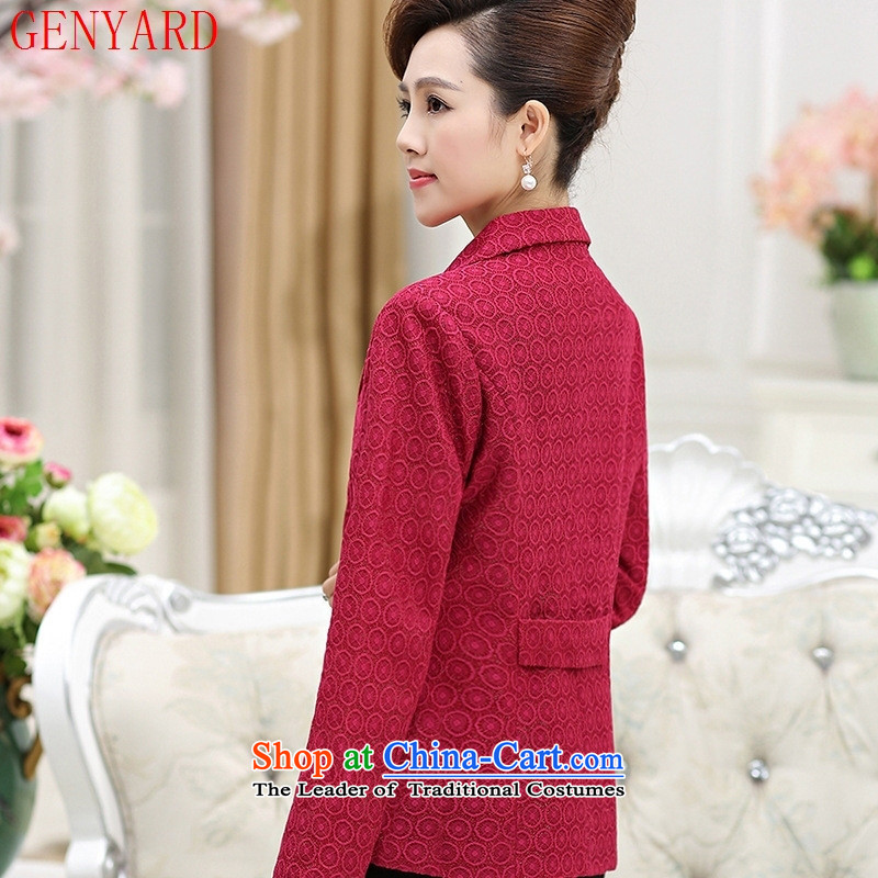 In the number of older women's GENYARD autumn replacing Korean Sau San, suits against long-sleeved blouse high-end small jacket mother red intensify XXXL,GENYARD,,, shopping on the Internet