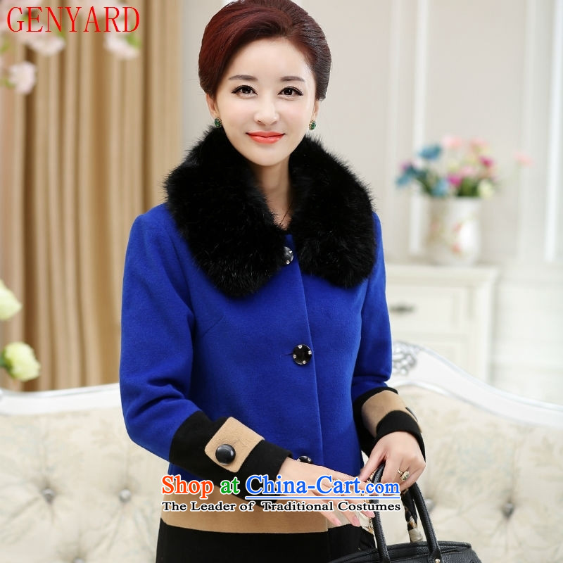 In the number of older women's GENYARD autumn woolen coats? Boxed autumn and winter middle-aged moms gross for Connie sub-coats that long blue XL,GENYARD,,, shopping on the Internet