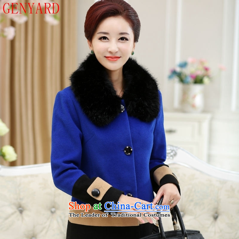 In the number of older women's GENYARD2015 autumn woolen coats? Boxed autumn and winter middle-aged moms gross for Connie sub-coats that long blue XL,GENYARD,,, shopping on the Internet