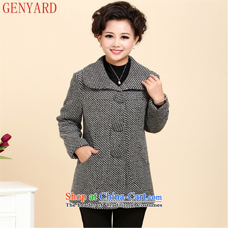 The elderly in the large GENYARD2015 female Chuseok winter jackets and stylish with long coats of mother wool coat carbon XXL,GENYARD,,,? Online Shopping