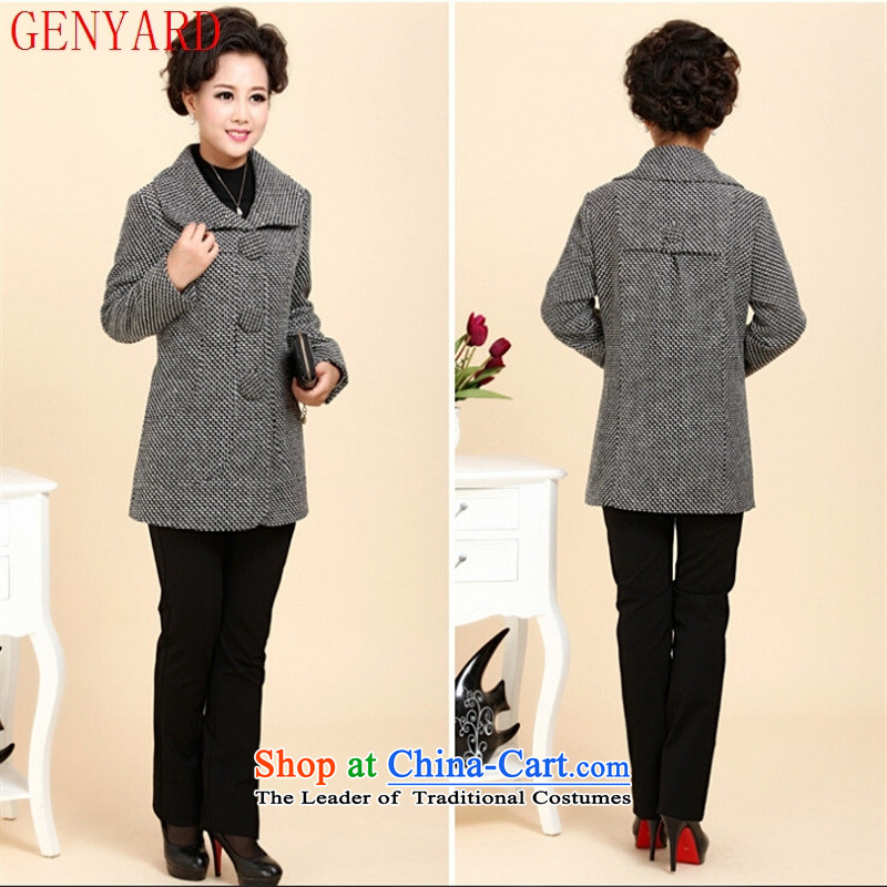 The elderly in the large GENYARD2015 female Chuseok winter jackets and stylish with long coats of mother wool coat carbon XXL,GENYARD,,,? Online Shopping