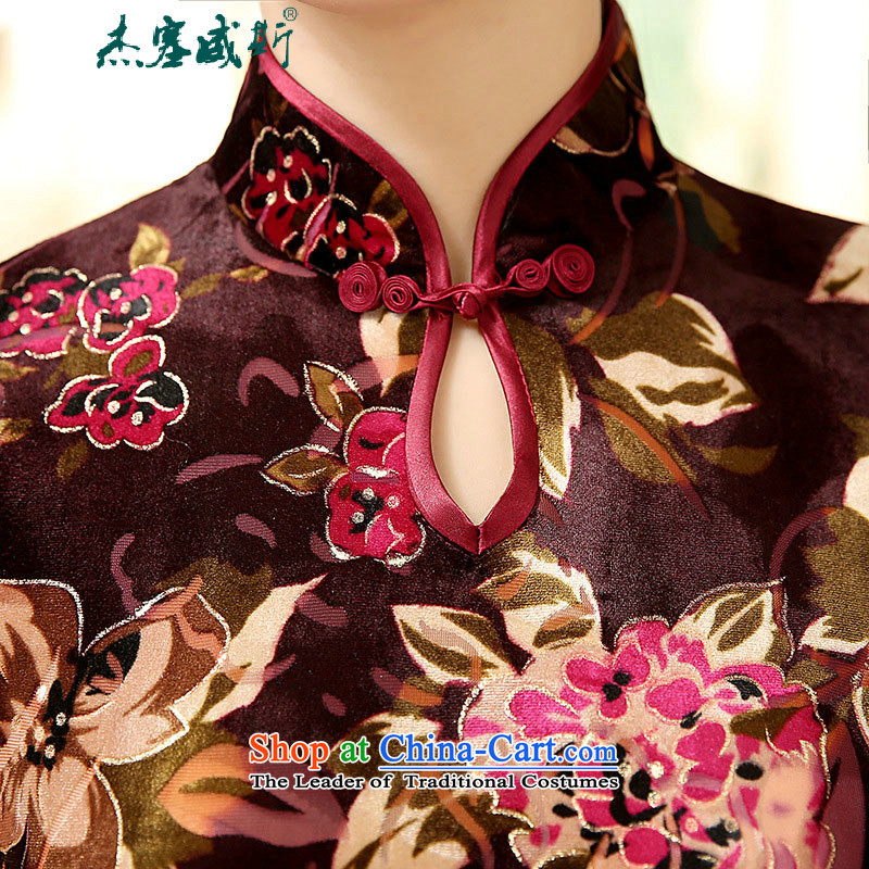 In the spring and autumn jie female scouring pads for cuff pressure drops in Sau San long cheongsam dress XXL, figure in Wisconsin, , , , Jie shopping on the Internet