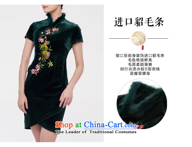 Wood, an improved retro qipao really skirt the new 2015 Fall/Winter Collections banquet dress of ethnic women 43253 14 deep green XL Photo, prices, brand platters! The elections are supplied in the national character of distribution, so action, buy now enjoy more preferential! As soon as possible.
