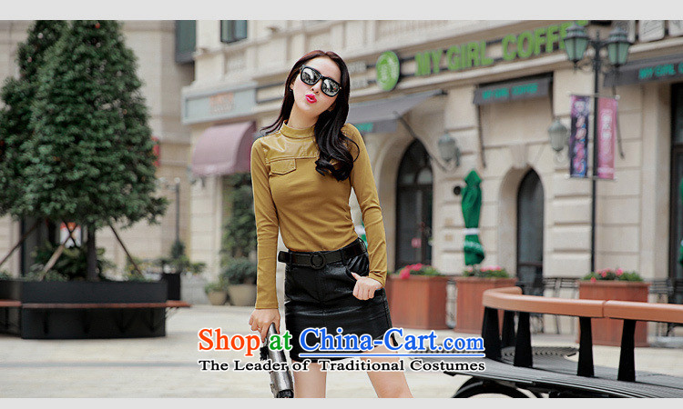 Vpro only dress 2015 Winter Western Female European stand for long-sleeved pu stitching solid color T-shirt, forming the Netherlands orange L picture, prices, brand platters! The elections are supplied in the national character of distribution, so action, buy now enjoy more preferential! As soon as possible.