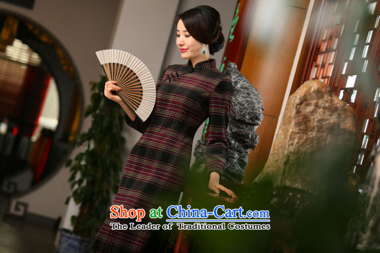 Floral autumn and winter new women's long qipao retro hair? Grid 9 cuff improved stylish cheongsam dress Figure 2XL color pictures, prices, brand platters! The elections are supplied in the national character of distribution, so action, buy now enjoy more preferential! As soon as possible.