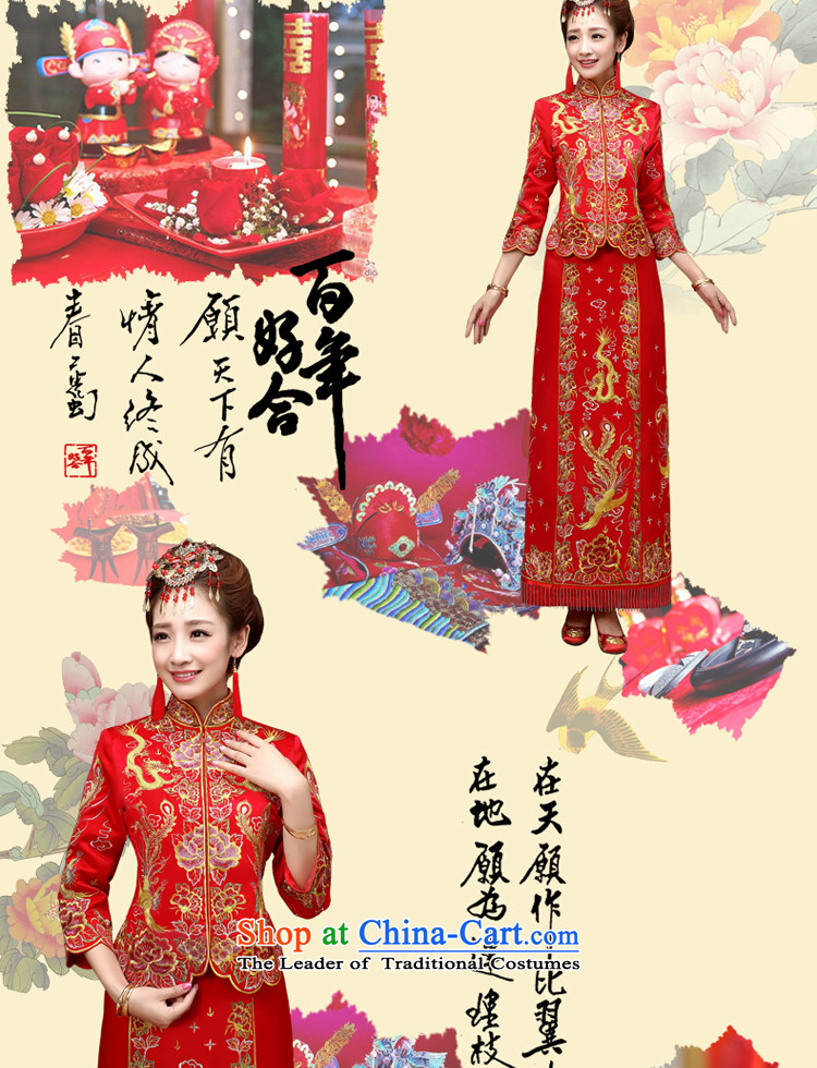 The privilege of serving the dragon-leung also use su Wo Service skirts of autumn and winter red Chinese wedding dress bride wedding dresses qipao serving drink + model with 68 Head Ornaments 2XL Photo, prices, brand platters! The elections are supplied in the national character of distribution, so action, buy now enjoy more preferential! As soon as possible.