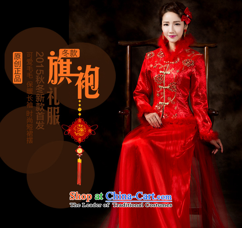 2015 Autumn and Winter Love impression of new long-sleeved red hair for a drink service bridal crowsfoot long the lift mast cheongsam dress XXL picture, prices, brand platters! The elections are supplied in the national character of distribution, so action, buy now enjoy more preferential! As soon as possible.