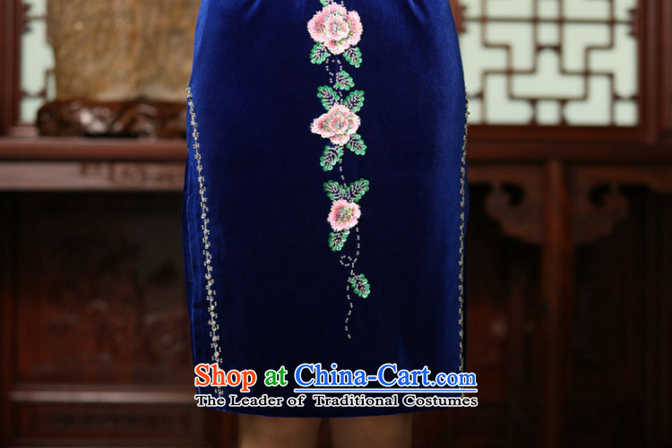 Dan smoke autumn and winter new women's hand down the Pearl River Delta to improve Chinese qipao scouring pads in embroidery long cheongsam dress figure color L picture, prices, brand platters! The elections are supplied in the national character of distribution, so action, buy now enjoy more preferential! As soon as possible.