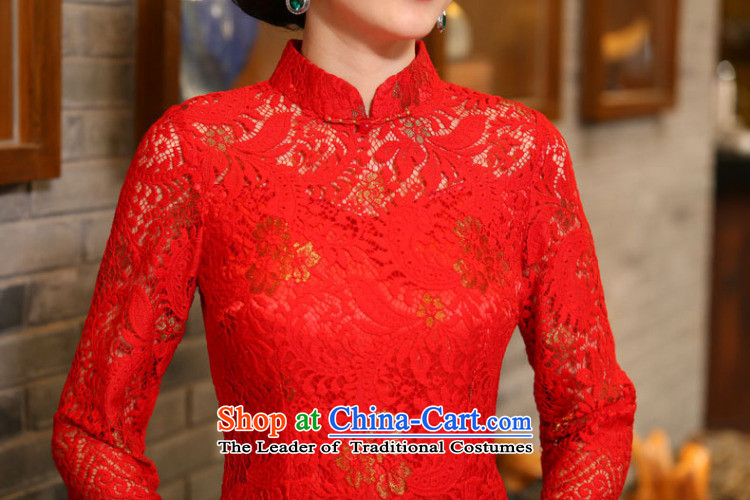 Dan fall smoke for women married to the lift mast qipao Chinese collar improved 7 cuff lace bows cheongsam dress figure color pictures, prices, XL brand platters! The elections are supplied in the national character of distribution, so action, buy now enjoy more preferential! As soon as possible.
