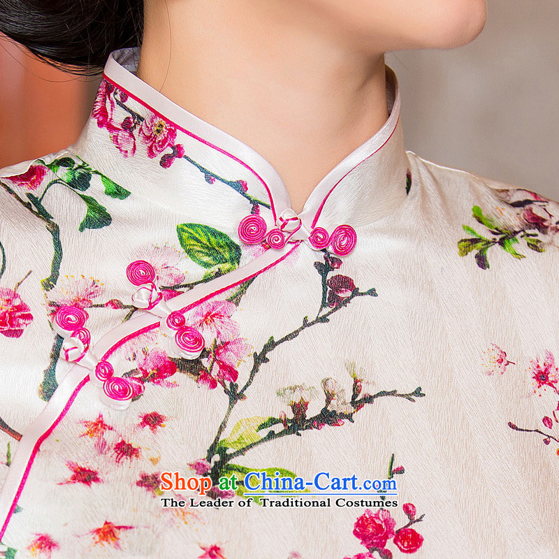 The leading edge of the cross-sa to 2015 retro heavyweight Silk Cheongsam fall inside improved cheongsam dress stylish herbs extract cheongsam dress HY652A new picture color XL, the cross-sa , , , shopping on the Internet