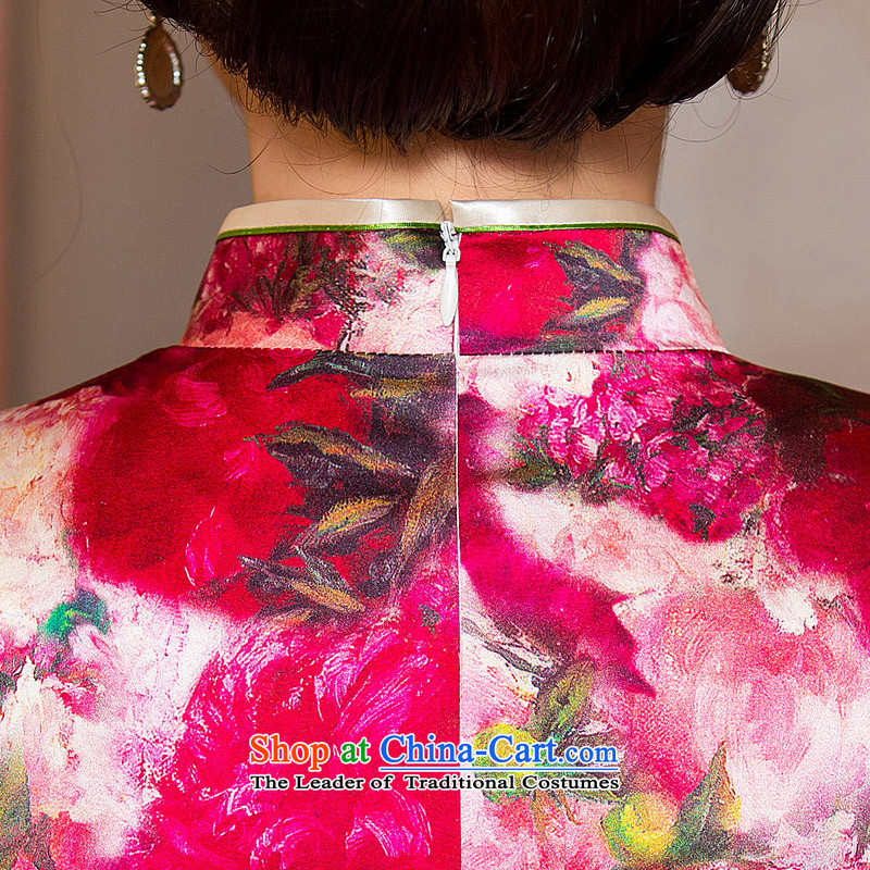 The fragrance of cross-sa heavyweight Silk Cheongsam with retro in autumn Ms. silk cheongsam dress cuff new improved cheongsam dress HY6051A picture color L, the cross-sa , , , shopping on the Internet