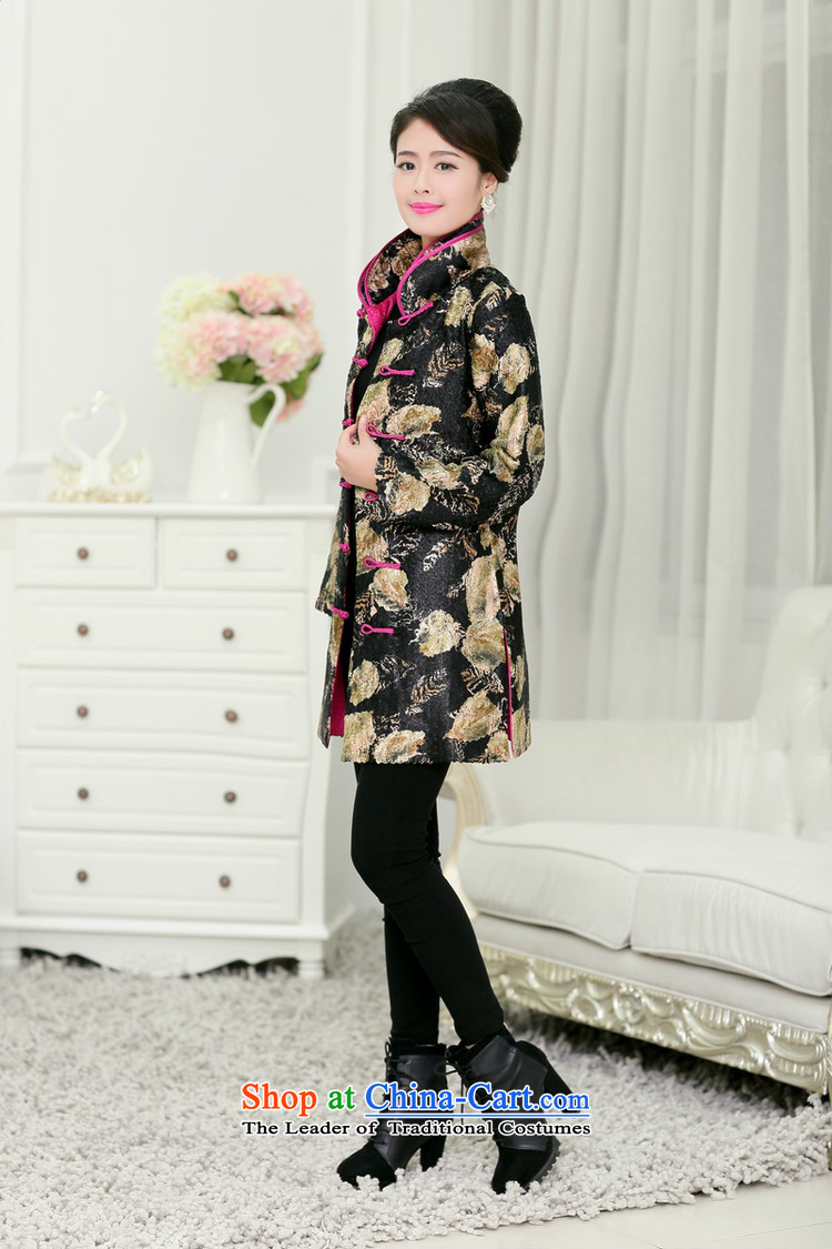 2015 Autumn and winter middle-aged ladies silk linen creases jacket coat collar in Sau San in older long Tang dynasty cotton coat retro fitted in red stamp mother XL Photo, prices, brand platters! The elections are supplied in the national character of distribution, so action, buy now enjoy more preferential! As soon as possible.
