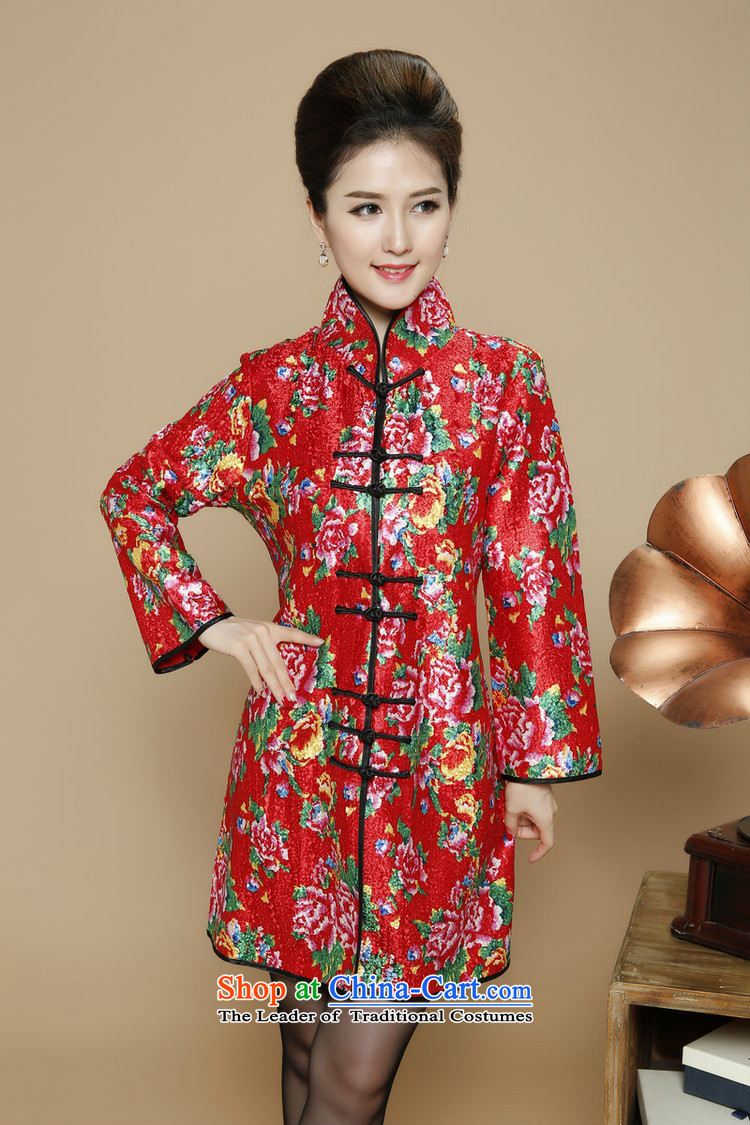 The elderly in the autumn and winter 2015 Ms. stylish cardigan silk linen in long jacket, reverse collar middle-aged ladies Tang dynasty MOM pack simple wild long-sleeved jacket in red XXXXL picture, prices, brand platters! The elections are supplied in the national character of distribution, so action, buy now enjoy more preferential! As soon as possible.