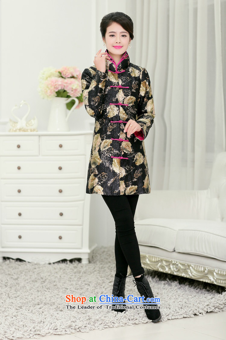 2015 Autumn and winter middle-aged ladies silk linen creases jacket coat collar in Sau San in older long Tang dynasty cotton coat of nostalgia for the Stamp Pack retro hair colors XXXXL mother picture, prices, brand platters! The elections are supplied in the national character of distribution, so action, buy now enjoy more preferential! As soon as possible.