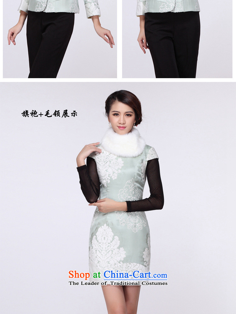 The new improved retro short of modern-day gross for Sau San cheongsam dress female improvement of nostalgia for the autumn and winter replacing Tang Gown skirt dark blue , the price and the picture S brand platters! The elections are supplied in the national character of distribution, so action, buy now enjoy more preferential! As soon as possible.