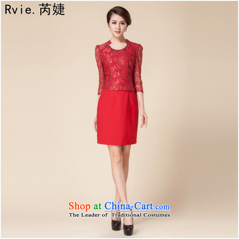 The new hot autumn and winter women's dresses in the retro cuff improved dresses engraving lace cheongsam dress in red S, in accordance with the (leyier Lok) , , , shopping on the Internet