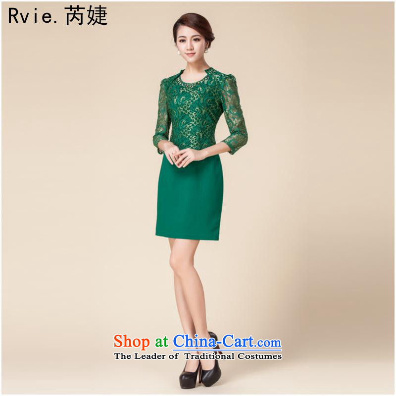 The new hot autumn and winter women's dresses in the retro cuff improved dresses engraving lace cheongsam dress in red S, in accordance with the (leyier Lok) , , , shopping on the Internet