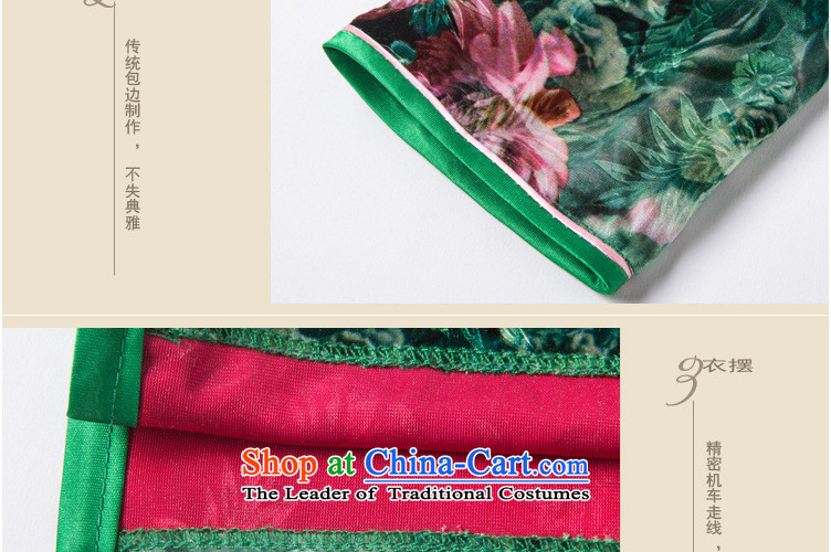 New Spring and Autumn 2014 7 cuff qipao scouring pads improved China wind women cheongsam dress green XXL picture, prices, brand platters! The elections are supplied in the national character of distribution, so action, buy now enjoy more preferential! As soon as possible.