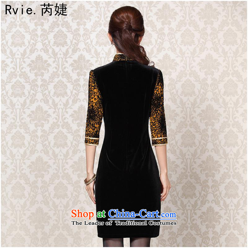 The 2014 autumn and winter new improved Stylish retro scouring pads in the stitching short-sleeved qipao picture color , and involved (rvie.) , , , shopping on the Internet
