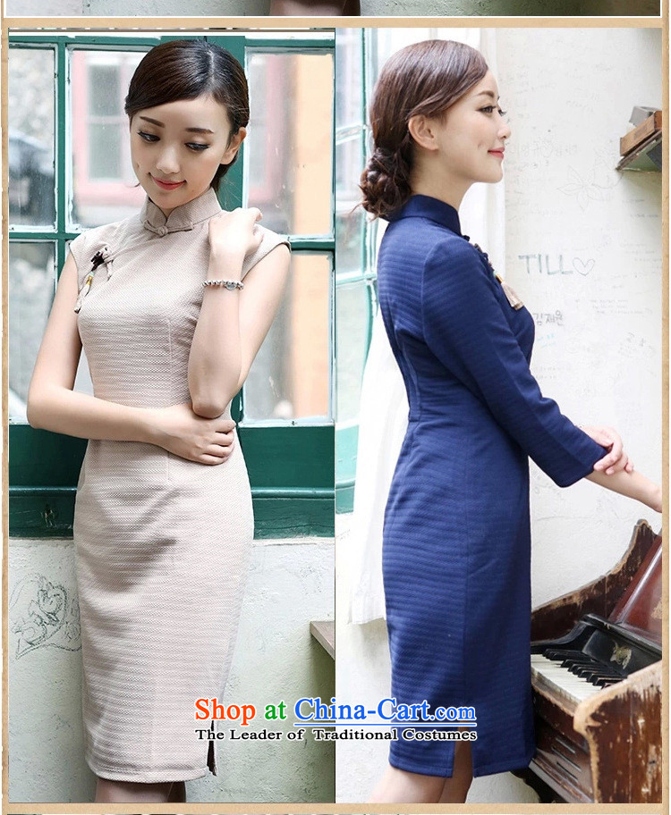 The fall of the new cultural qipao retro-clip Tea Service Manually Upgrading Sleeveless China wind graphics thin blue skirt XL Photo, prices, brand platters! The elections are supplied in the national character of distribution, so action, buy now enjoy more preferential! As soon as possible.