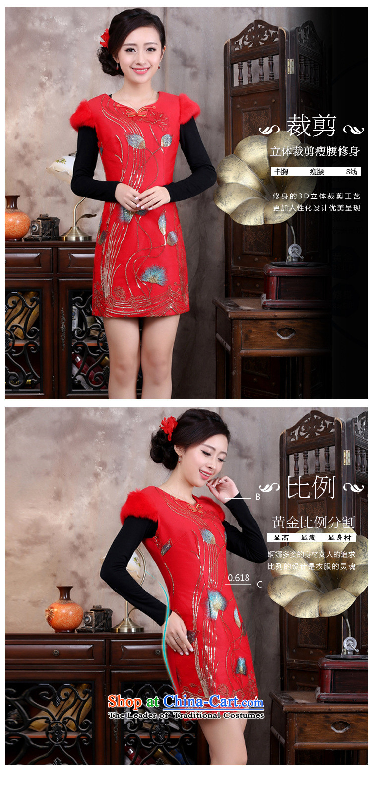 New product lines for autumn and winter day-to-day Chinese cheongsam dress embroidery antique dresses Tang Gown cheongsam red pictures, prices, S brand platters! The elections are supplied in the national character of distribution, so action, buy now enjoy more preferential! As soon as possible.
