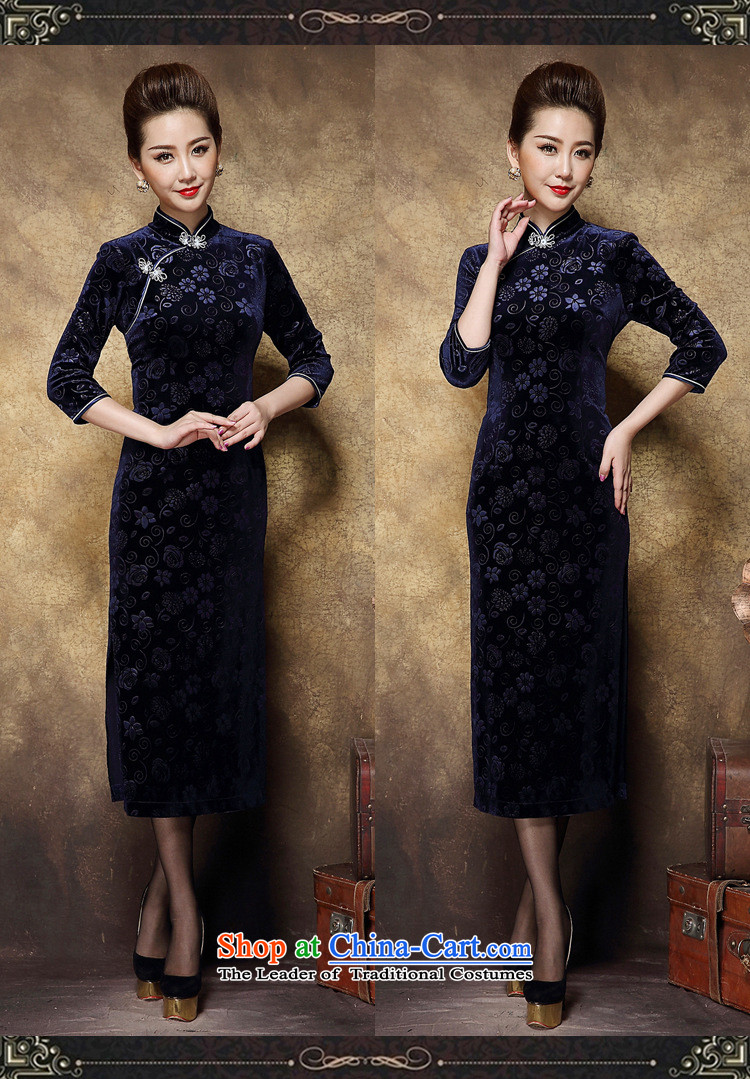 Mother banquet dress qipao autumn and winter new wool-long auspicious badges of Qipao Navy L picture, prices, brand platters! The elections are supplied in the national character of distribution, so action, buy now enjoy more preferential! As soon as possible.