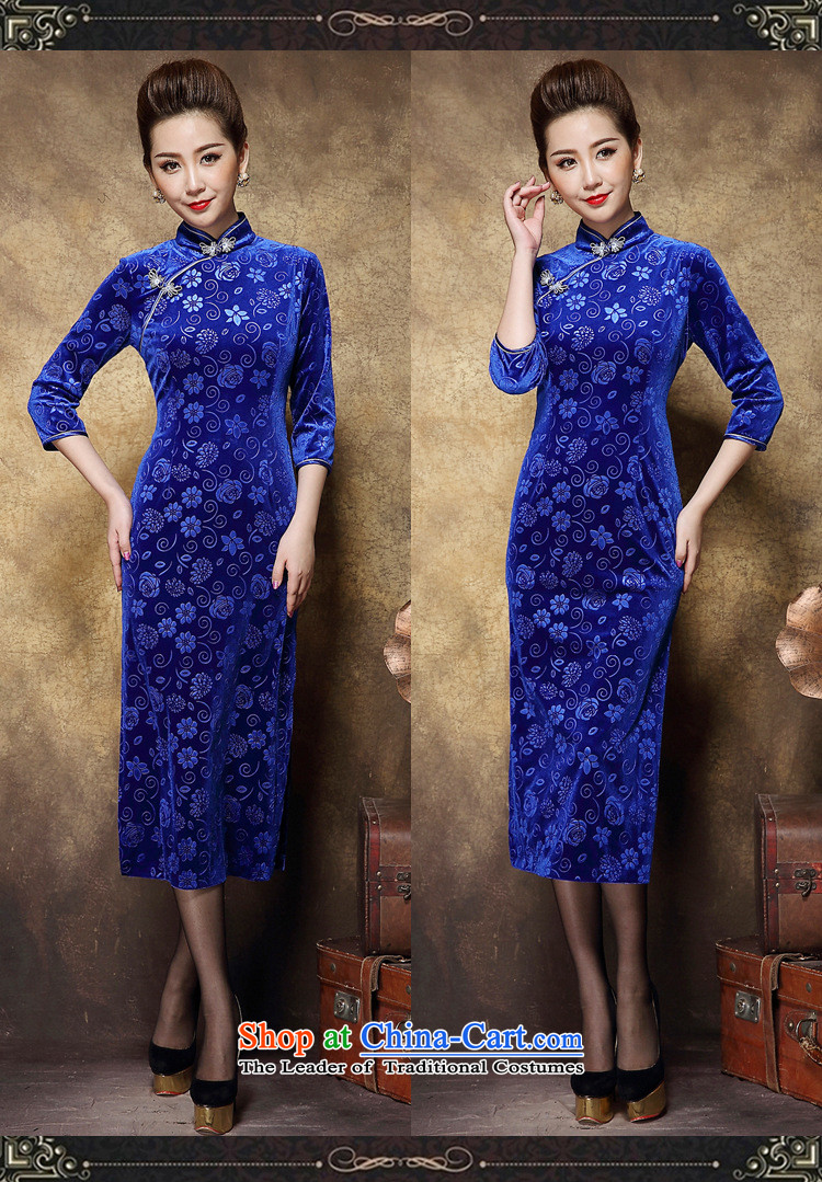 Mother banquet dress qipao autumn and winter new wool-long auspicious badges of Qipao Navy L picture, prices, brand platters! The elections are supplied in the national character of distribution, so action, buy now enjoy more preferential! As soon as possible.