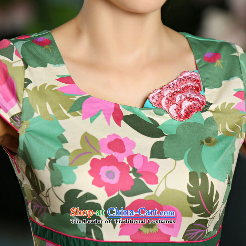 The new minimalist lady stylish improved qipao Sau San stamp summer short-sleeved dresses female picture color M, and involved (rvie.) , , , shopping on the Internet
